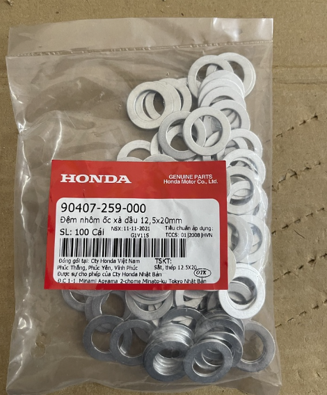 Long đền - đệm nhôm ốc nhớt Honda ( giá 1 cái )