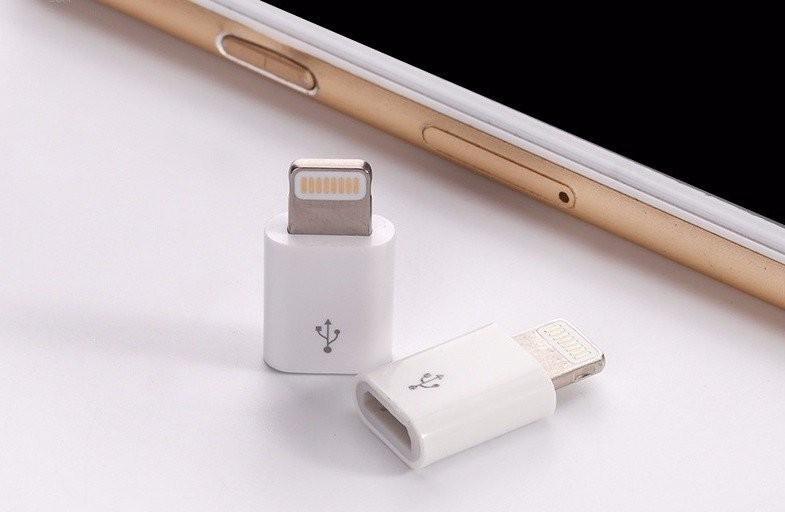 Đầu nối đầu chuyển cáp sạc từ cổng Samsung ra iPhone (CỔNG MICRO USB - LIGHTNING)