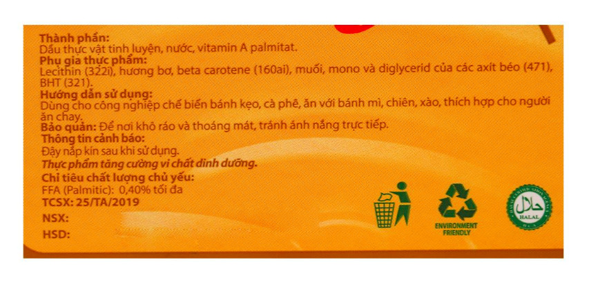 Bơ thực vật Tường An hũ 800gr