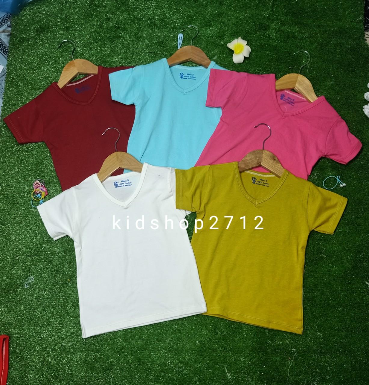 SET 5 ÁO THUN CỔ TIM CHO BÉ GÁI