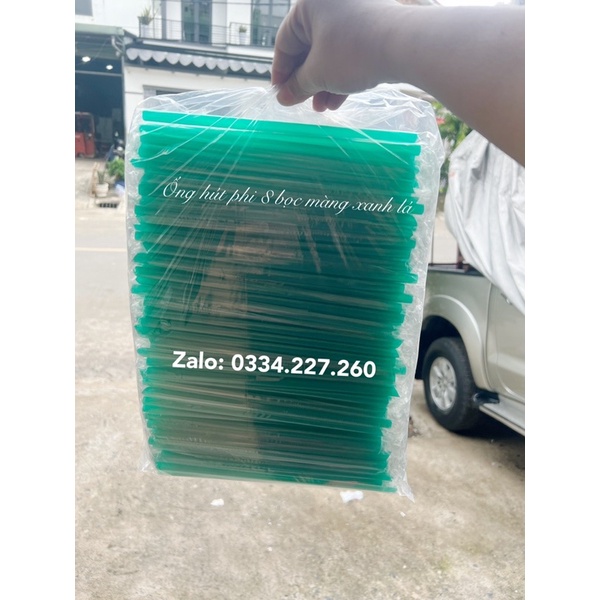 500gram Ống Hút Trà Sữa Màu Xanh Lá Phi 6, phi 8, phi 12 có bọc màng