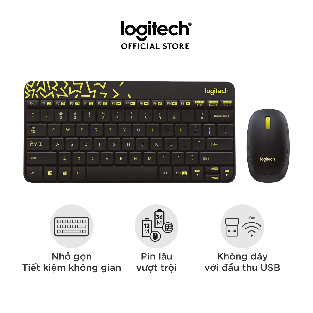 Bộ bàn phím chuột không dây Logitech MK240 Nano