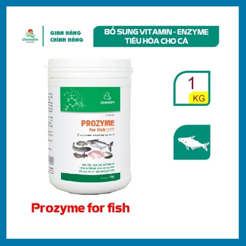 Vemedim Prozyme for fish new, dùng bổ sung vitamin-enzyme tiêu hóa cho cá, hộp 1kg