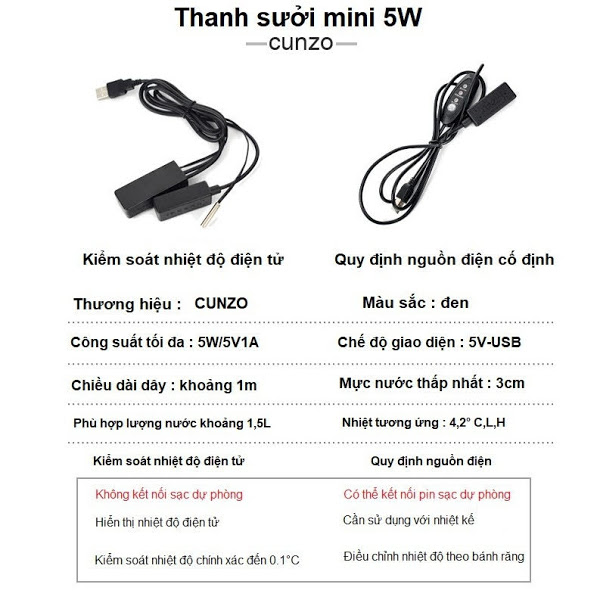 Sưởi bể cá betta guppy mini