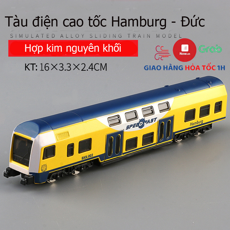 Đồ chơi mô hình tàu điện cao tốc hiện đại bằng hợp kim nguyên khối, màu sắc đa dạng đẹp mắt cho bé dễ dàng nhận biết