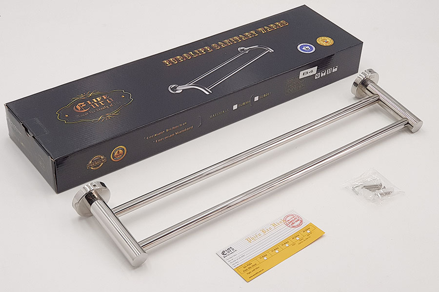 Máng treo khăn đôi Inox SUS 304 Eurolife EL-B4 (Trắng bạc)