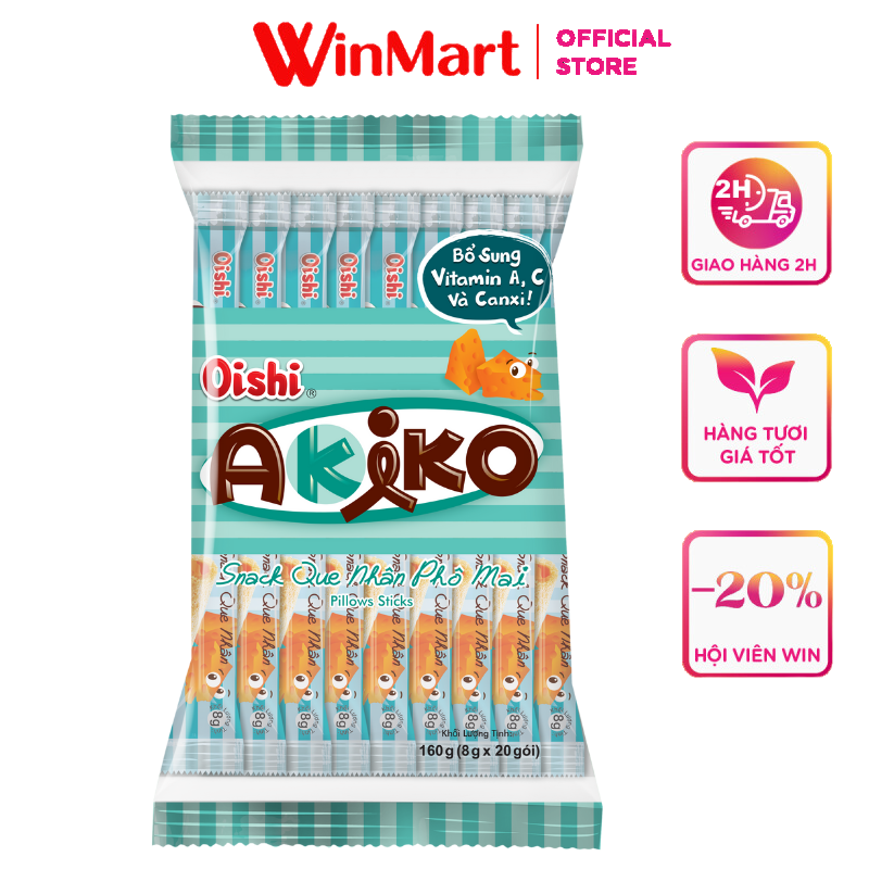 [Siêu thị WinMart] - Bánh que Akikio nhân phô mai gói 160g