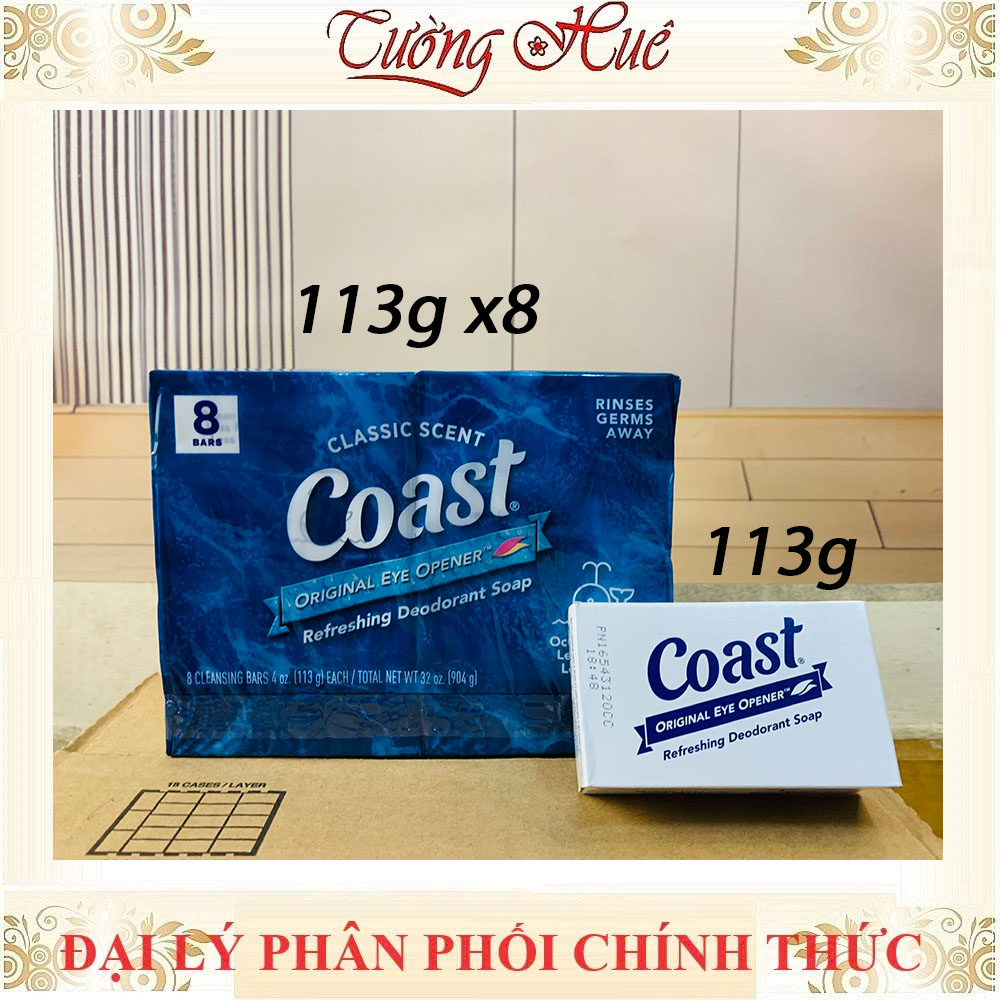 Lốc 8 bánh xà bông Coast 113g