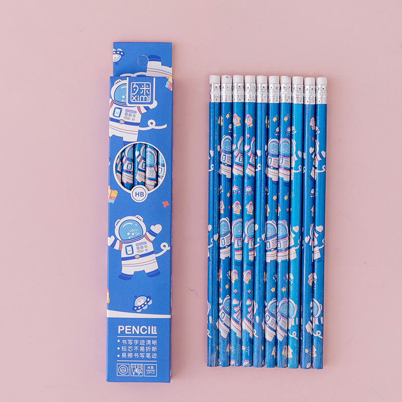 Set 10 bút chì gỗ hb màu sắc dễ thương cho học sinh - tặng kèm chuốt bút chì
