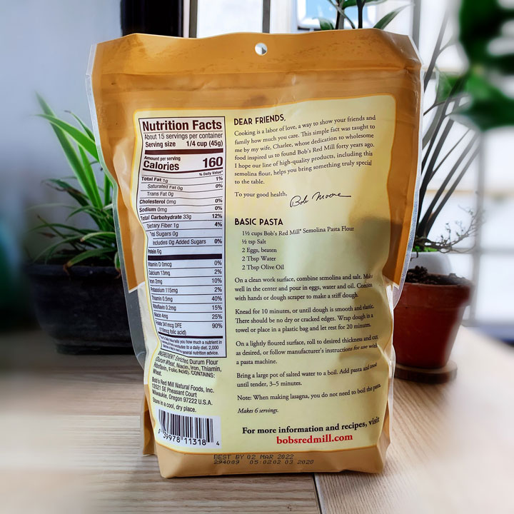 Bột mì Semolina (non-GMO) Bob's Red Mill 680g
