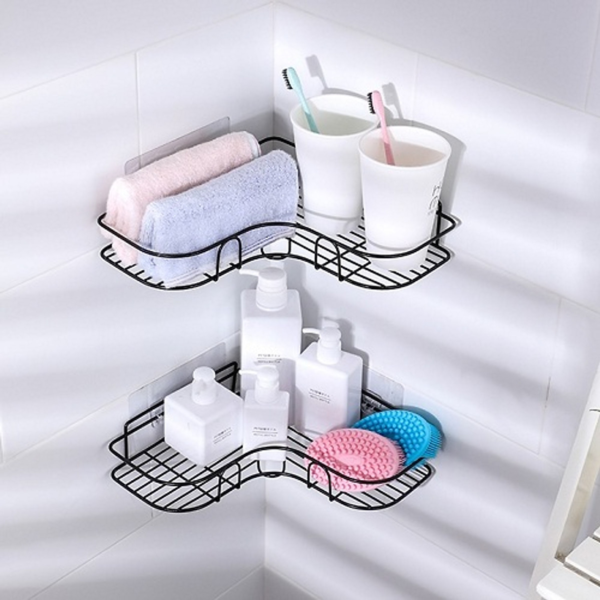 kệ góc vuông nhà tắp bằng sắt
