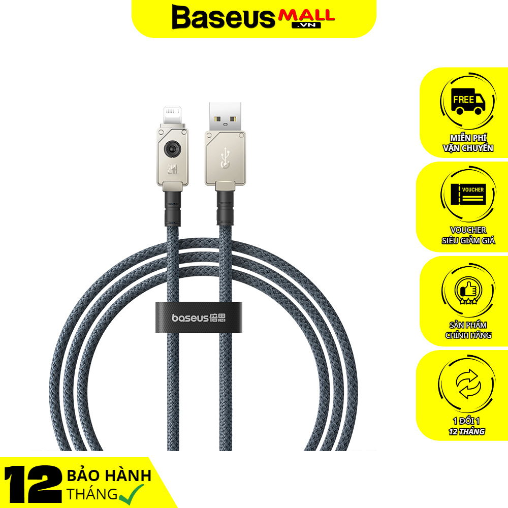 Cáp Sạc Baseus Unbreakable USB to Ln 2.4A | Sợi Aramid Chống Đứt, Chống Cháy, Công Nghệ Hàng Không