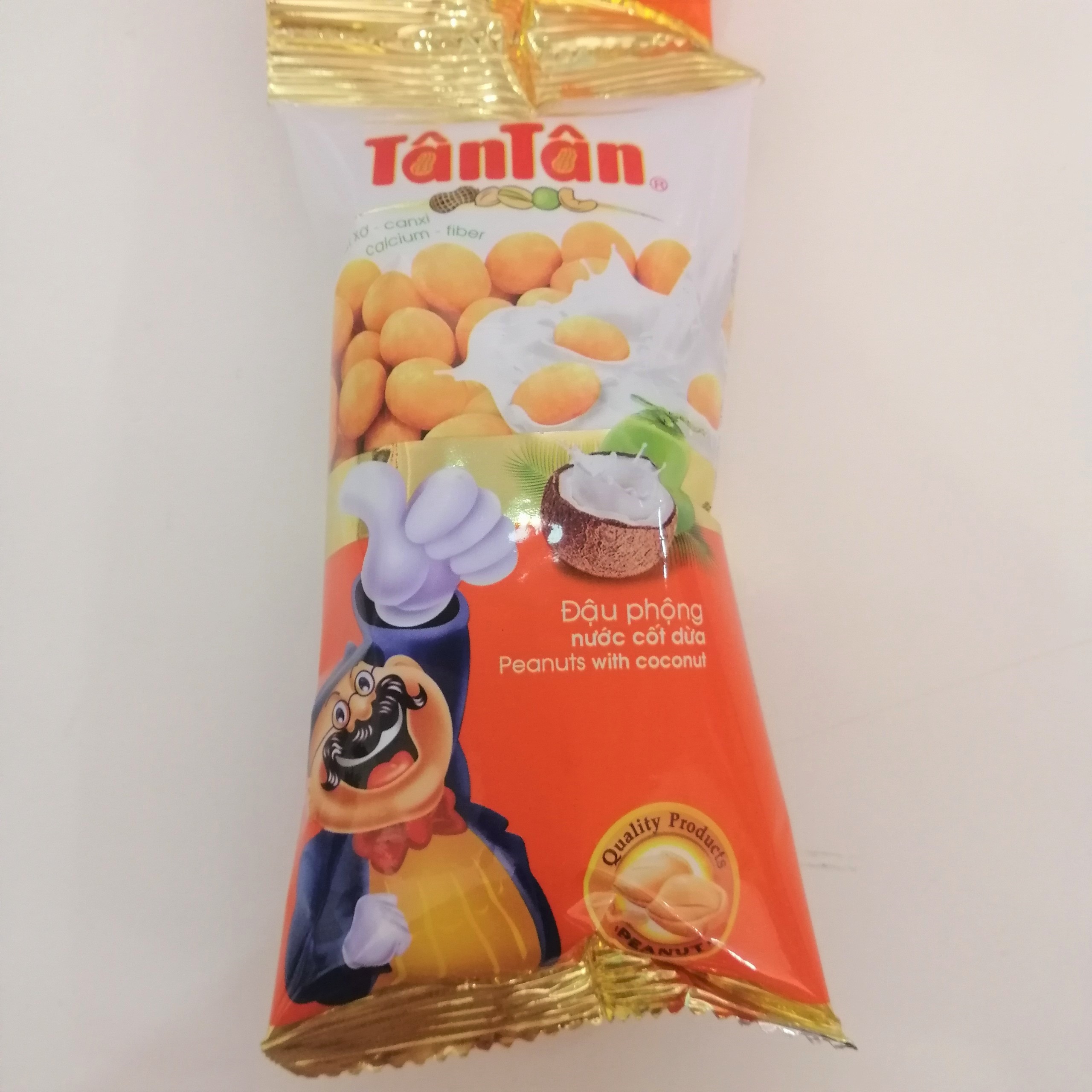 Đậu Phộng Nước Cốt Dừa Tân Tân LỚN Peanuts With Coconut (Lốc 10 gói x 24g)