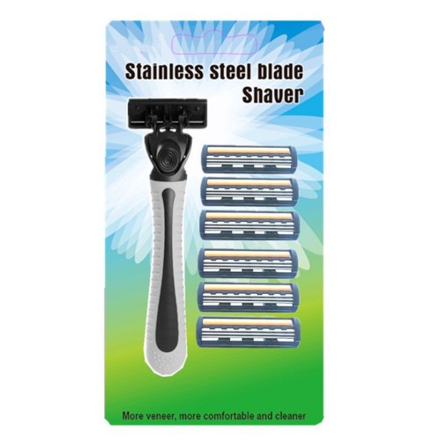 Bộ dao cạo râu 3 lớp (1 cán+6 lưỡi)