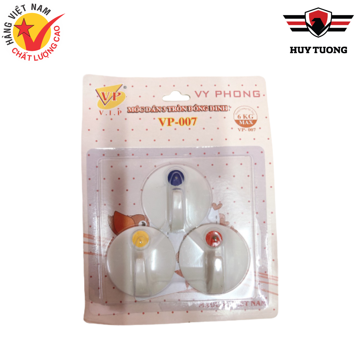 Bộ ba móc treo dán tường cực kỳ chắc chắn ( Có đinh đóng ) - Lep Store