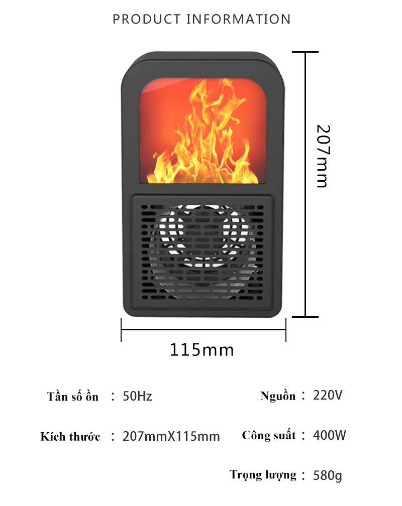 Máy sưởi ấm mini FLAME Heater - Quạt sưởi ấm