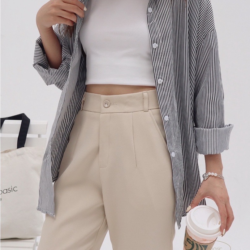 [Nhập LAZLOOK99 GIẢM 100K/500K] Quần baggy nữ màu be nhạt – Basic Baggy (light beige) – ufo.thebasic