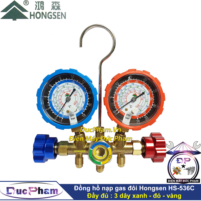 Đồng hồ nạp gas máy lạnh đôi HONGSEN HS-536C ( Công Ty )