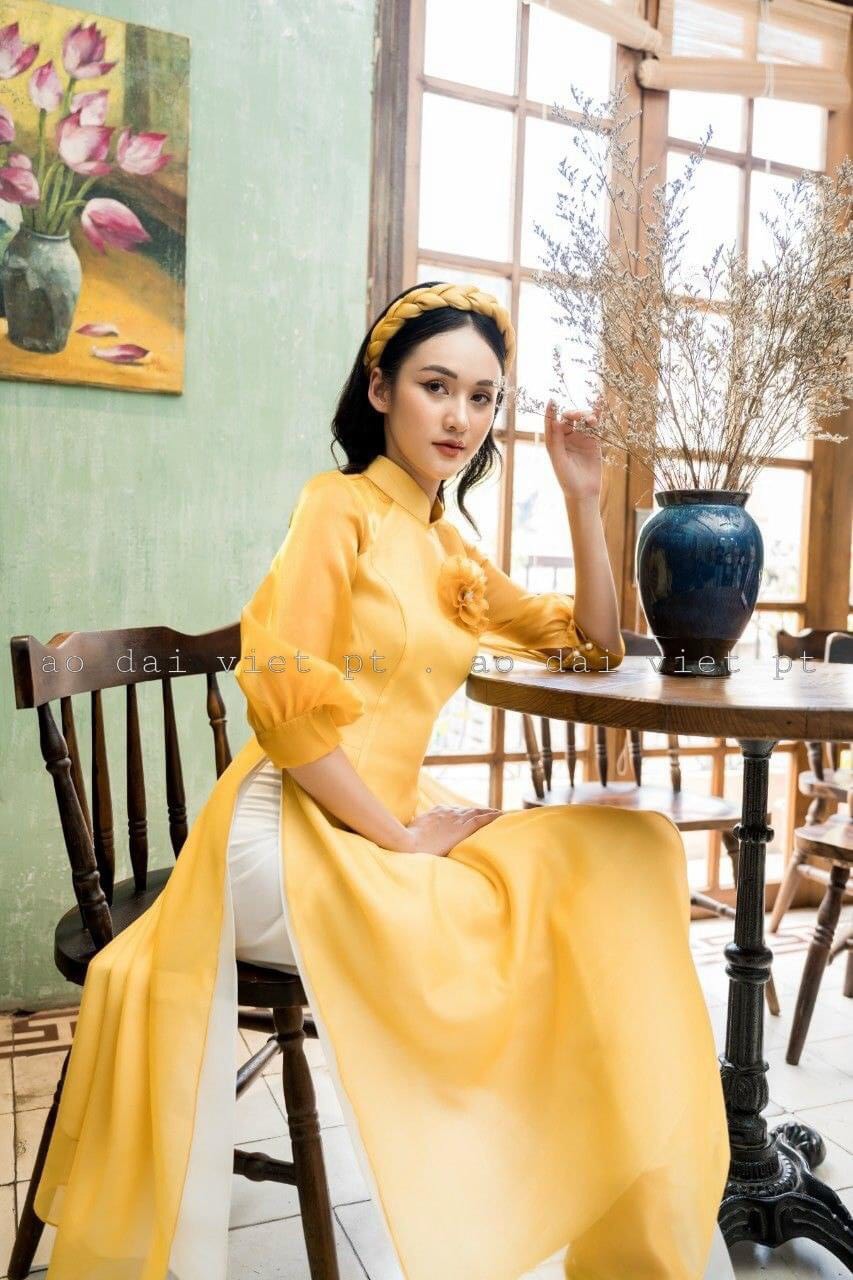 Áo dài cách tân 4 tà tay cách điệu (không mấn)