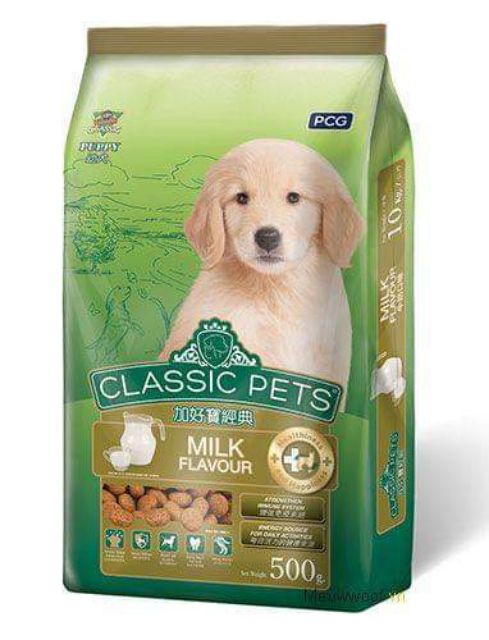 [HCM]Thức ăn hạt classic pets cho chó chó con 400gr vị sữa