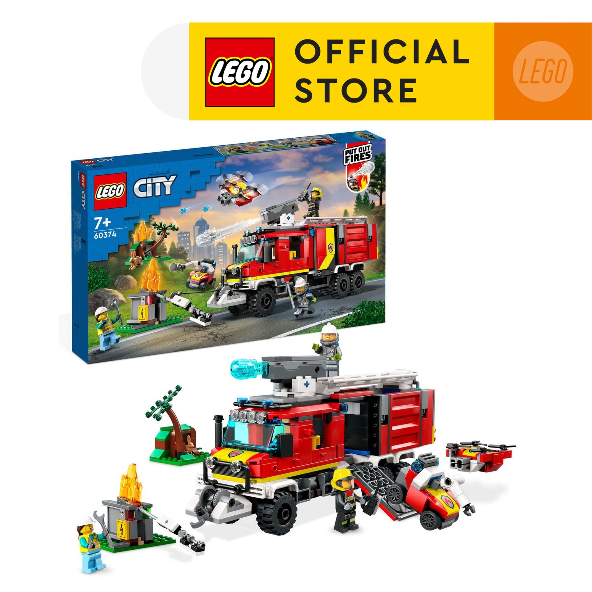 LEGO City 60374 Đồ chơi lắp ráp Xe Cứu Hỏa Chuyên Dụng (502 Chi Tiết)