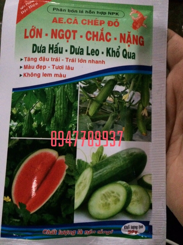 Phân bón lá  chuyên dùng cây Dưa hấu và Dưa leo Khổ Qua giúp LỚN - NGỌT - CHẮC - NẶNG KÝ gói 50g