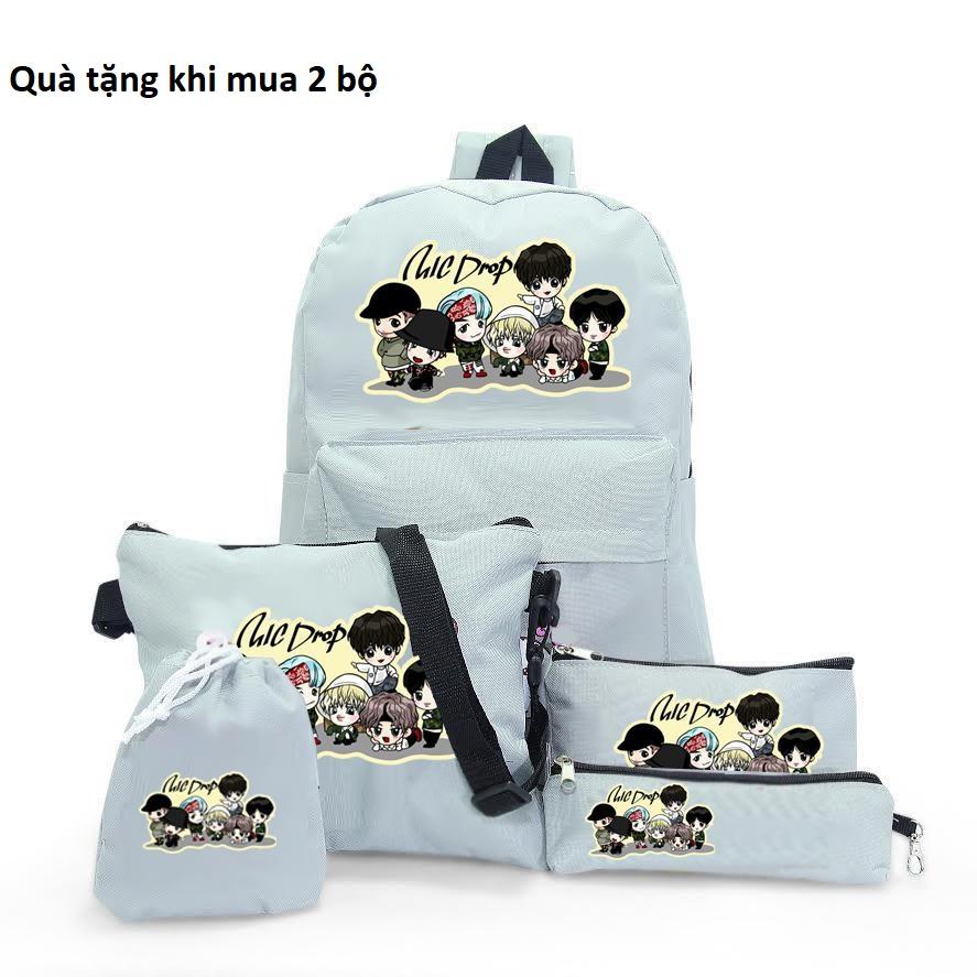 [HCM]Set ba lô học sinh ba lô cặp 5 món BTS siêu HOT