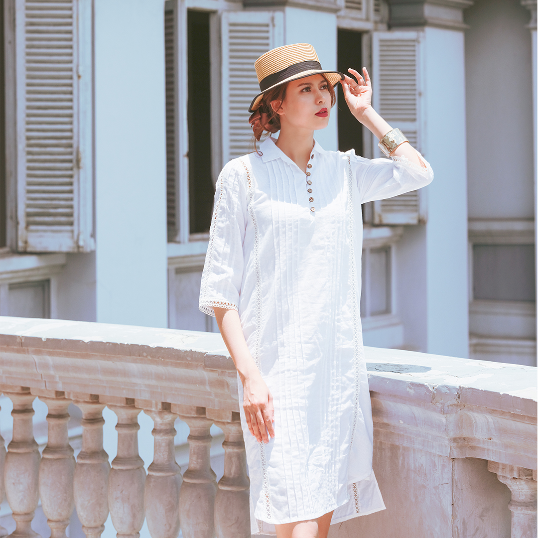 Đầm linen suông thời trang thiết kế hity dre135