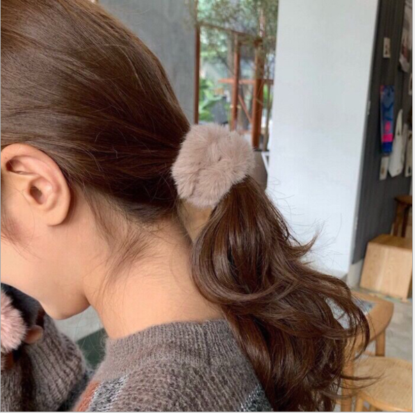 Scrunchies Vải Lông Mềm Nhiều Màu