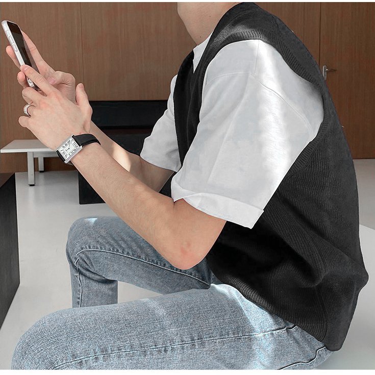 Áo gile len nam form rộng - Kas unisex