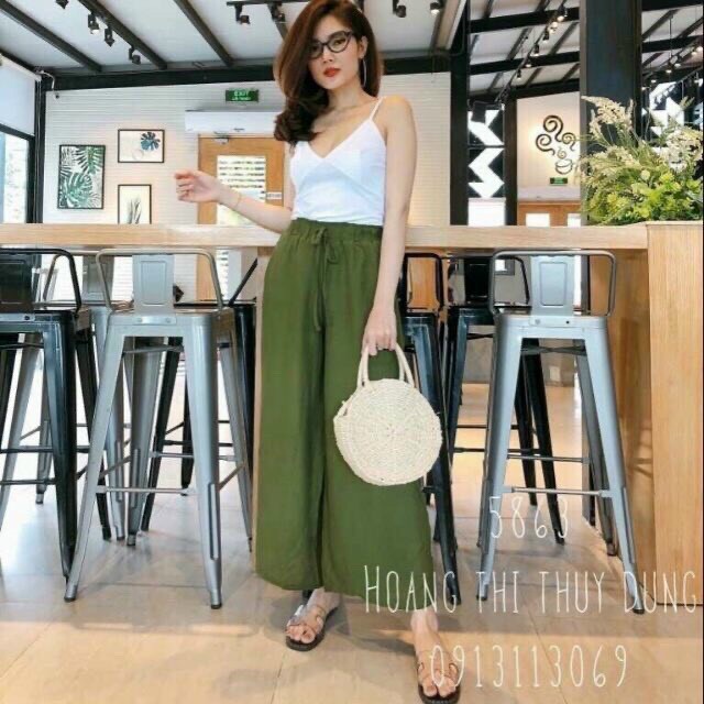 Quần Ống Rộng Đũi Lụa Mềm Nhiều Mầu Dáng Dài