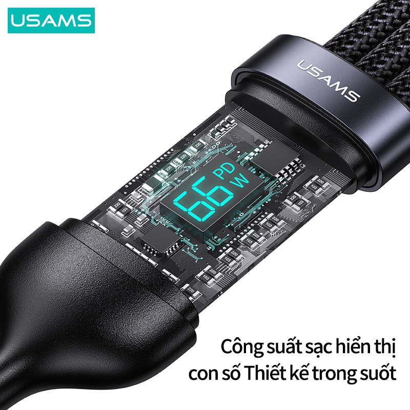 Dây Cáp Sạc Nhanh USAMS PD 100W 3 Trong 1 (Lightning+Type-C+Micro USB)