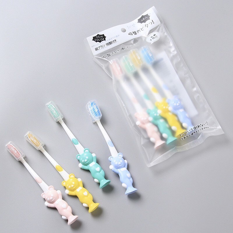 Set 4 bàn chải đánh răng hình thú cho bé