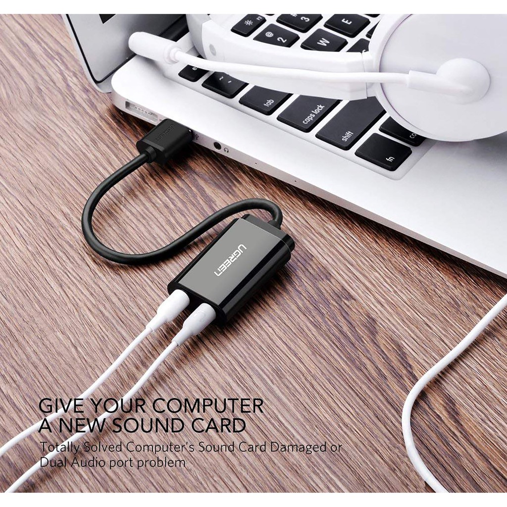 Cáp Chuyển USB Ra 2 Cổng Microphone Và Âm Thanh 3.5mm UGREEN US205 Cao Cấp