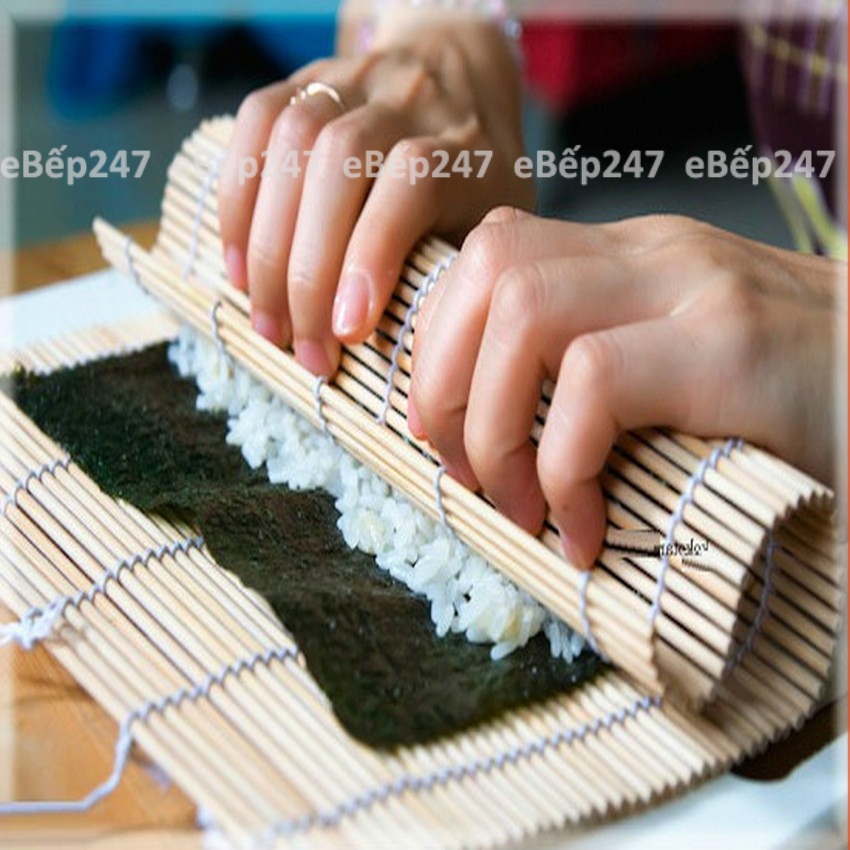 Tấm mành tre cuộn sushi, kimbap chất liệu thiên nhiên, an toàn cho người dùng - eBếp247