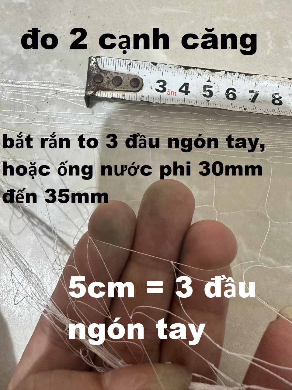 lưới bẫy rắn , lưới bắt rắn , lưới dù 3cm và 4cm
