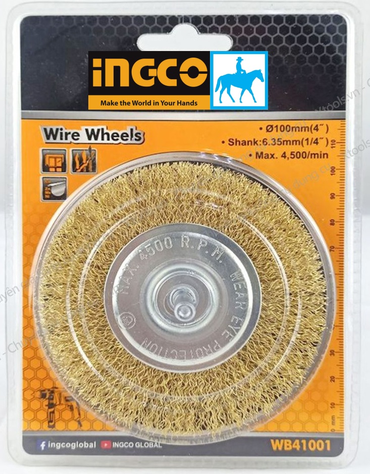 Chén cước chổi cước có cán 75mm Wire Cup Brush Total TAC33031