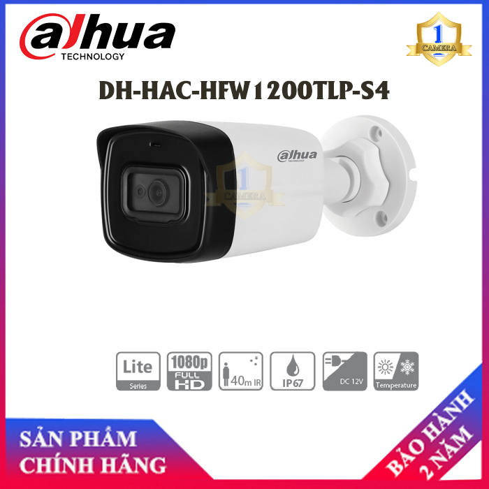[HCM][NHÀ PHÂN PHỐI ] Camera 4 in 1 hồng ngoại 2.0 Megapixel DAHUA HAC-HFW1200TLP-S4-Camera số 1