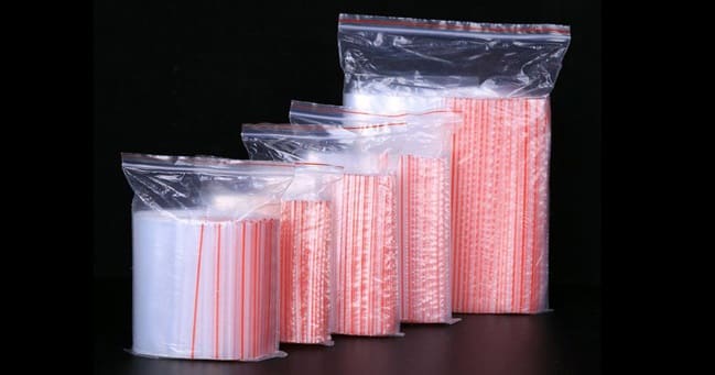100 gam túi zíp, túi miết chỉ đỏ có đầu miết (từ số 0 đến số 12)