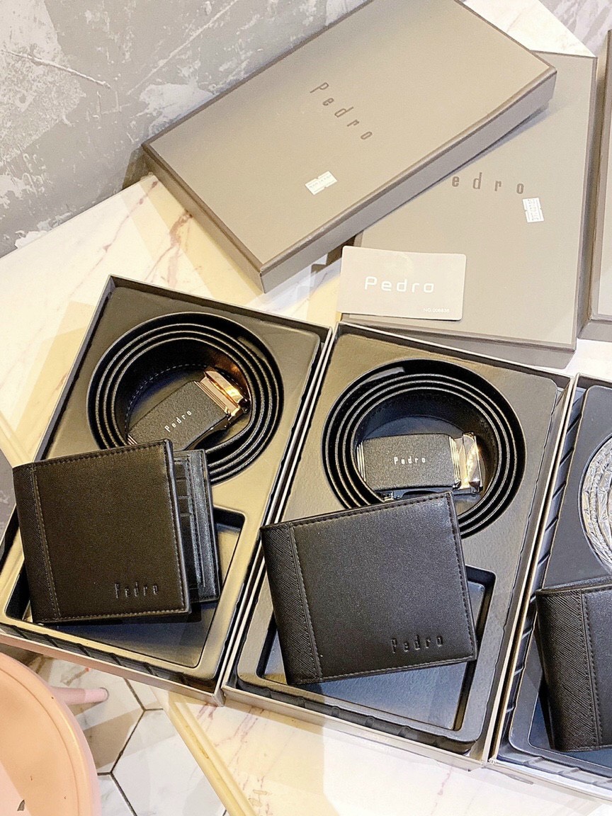 [HCM]Thắt lưng- ví da nam Combo thắt lưng ví da hàng chuẩn F1 Full box sang trong thích hợp làm quà tặng