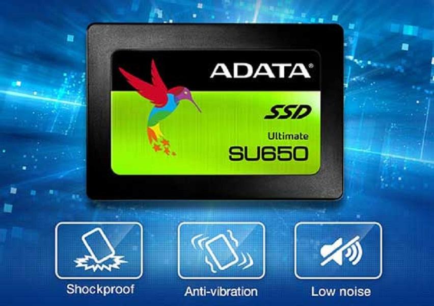 Ổ SSD Adata SU650 120Gb SATA BH 3 năm (Đọc: 520MB/S /Ghi: 320MB/S)