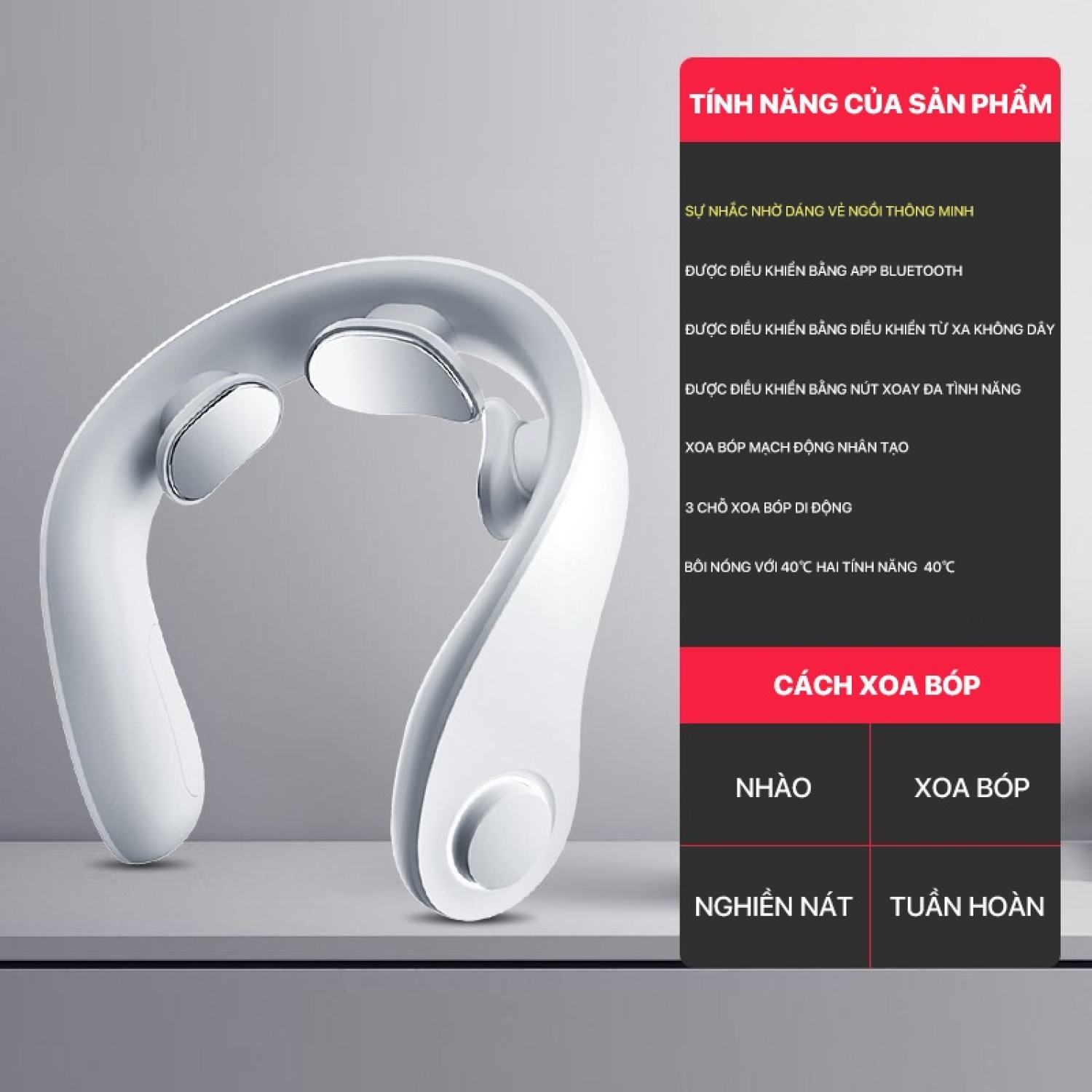 Máy mɑssage cổ thông minh Xiaomi Jeeback G5 - 4 Chế Độ 8 Cường Độ mɑssage