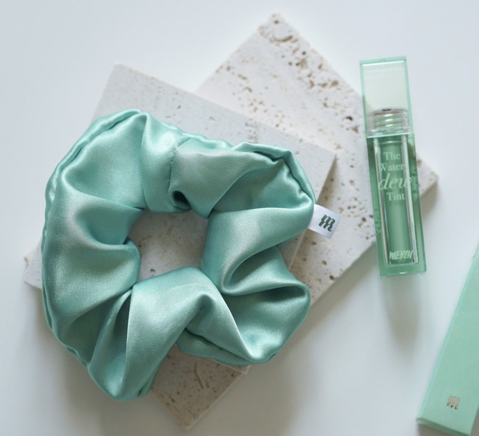 [HB GIFT] Dây Cột Tóc Merzy Scrunchies Màu Xanh Mint [HÀNG TẶNG KHÔNG BÁN]