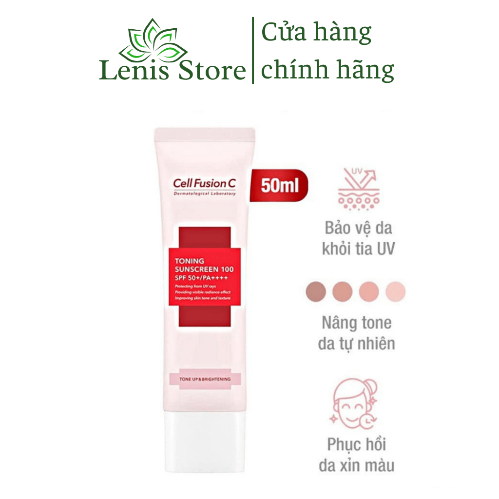 Kem Chống Nắng Nâng Tông Da Cell Fusion C Toning Sunscreen 100 SPF50+/ PA +++ Kem Chống Nắng Nâng Tông Da, Trắng Sáng. Sản Phẩm Nhập Khẩu Chính Hãng 50ml