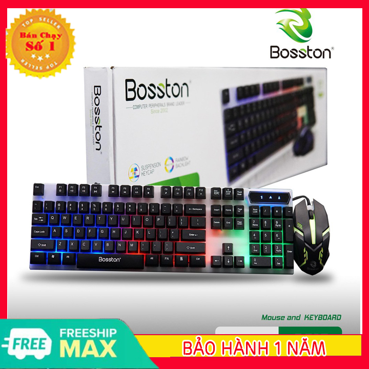[HÀNG TỐT - GIẢM THÊM 8%] COMBO BÀN PHÍM GIẢ CƠ VÀ CHUỘT BOSTON
