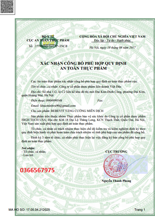 Siro Bebevit Tăng Cường Miễn Dịch