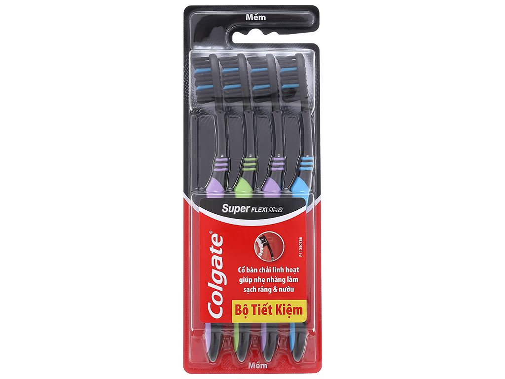 Bộ 4 bàn chải Colgate Super Flexi Black