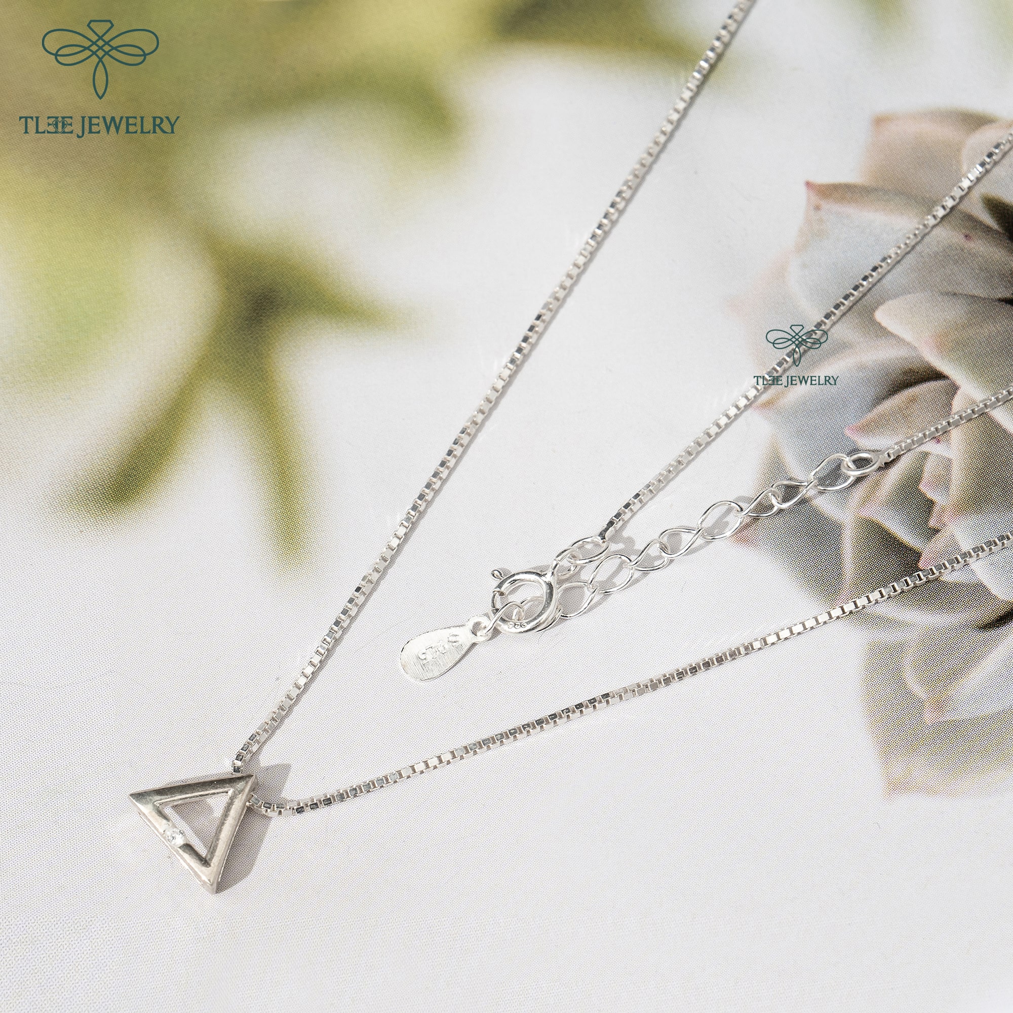 Vòng cổ bạc nữ TLEE hình khối tam giác basic TleeJewelry D0113