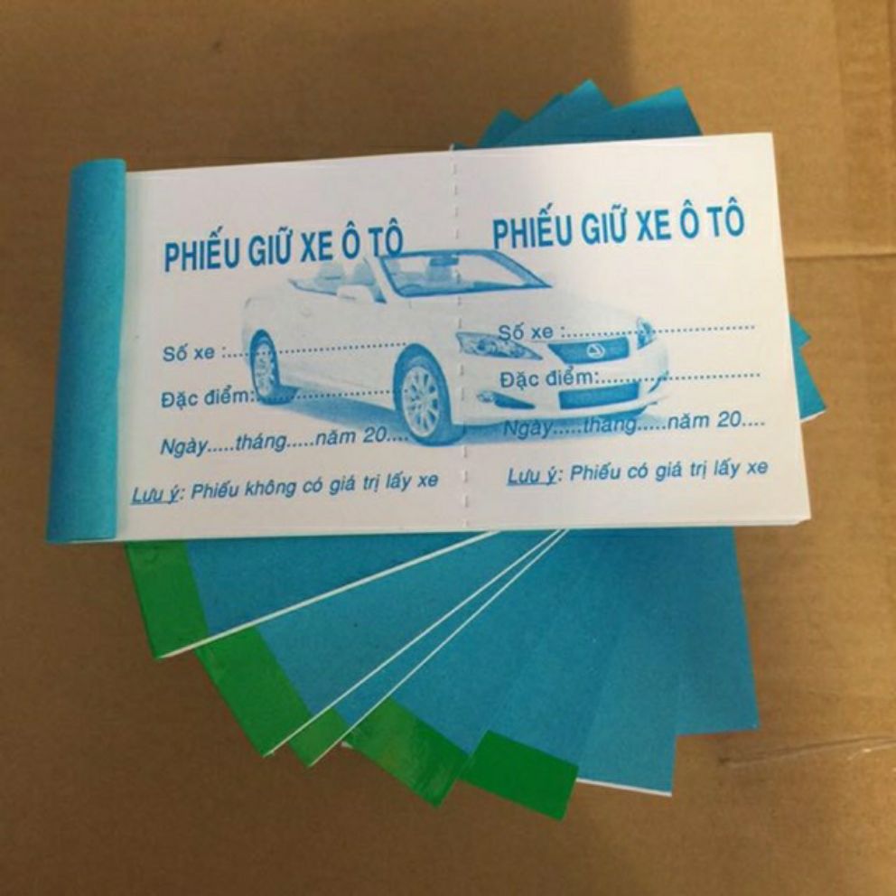 [HCM]Combo 10 Quyển Phiếu Giữ xe Ôtô