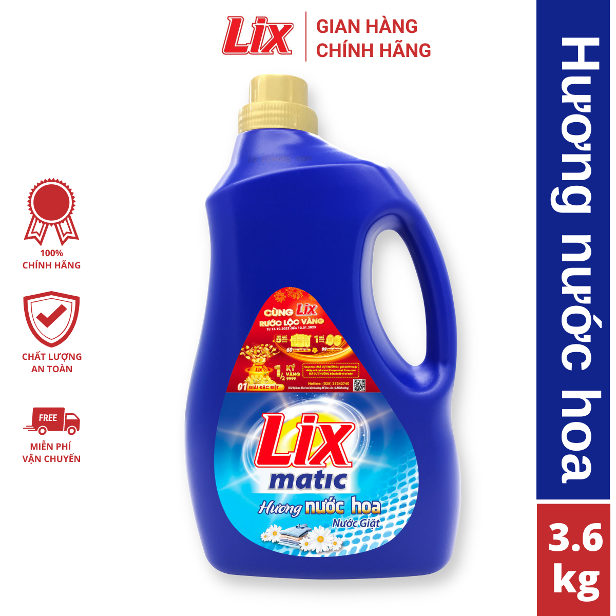 Nước giặt Lix đậm đặc 3.6kg